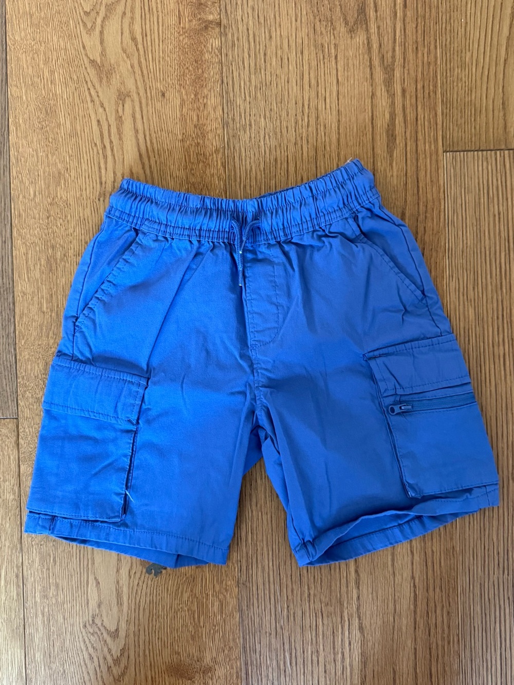 Tony Hawk Boys Cargo Shorts S (8) Blue Cotton 22W 3" Inseam Elastic Waist